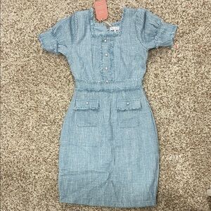 Ivy City Co Blue Textured Dress